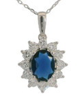 Oval 3.54 ct Sapphire & Diamond Necklace — photo 1