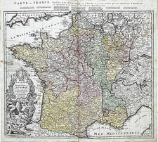France Frankreich Bretagne carte map Karte Homann Delisle Kupferstich 1741