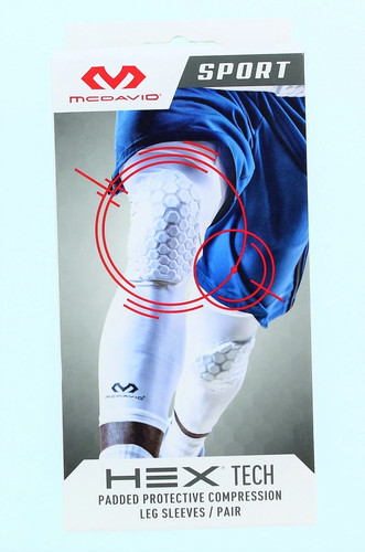 McDavid Sport HEX Tech Padded Protective Compression Leg Sleeve Sz. S/M  (White)