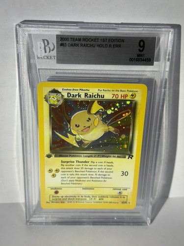 Pokemon Dark Raichu #83 2000 Team Rocket 1st Edition HOLO BGS 9 Mint