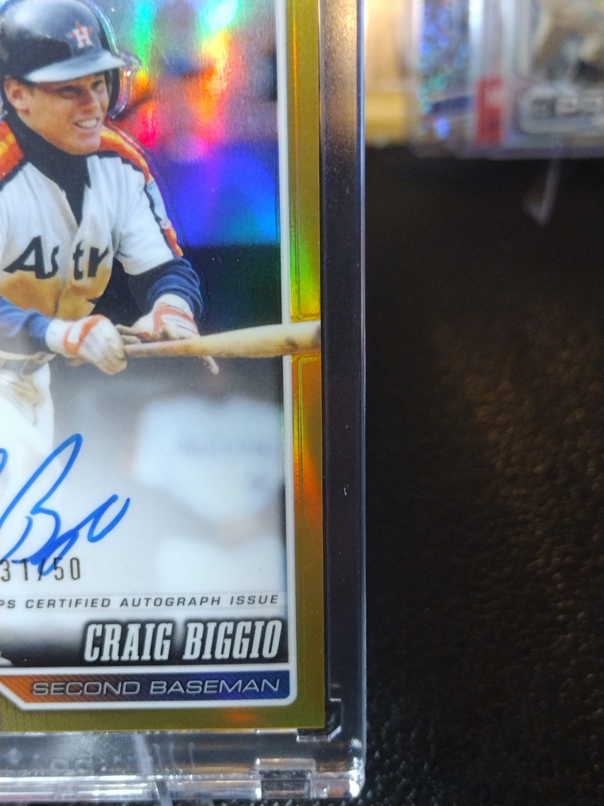 2026 Topps Chrome Baseball Craig Biggio Gold Auto /50 view 5