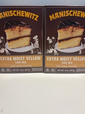 Manischewitz EXTRA MOIST YELLOW Cake Mix w Frosting Passover Kosher 2 Pk