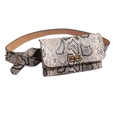 Faux Leather Snakeskin Small Fanny Pack Belt Phone Purse Waist Bag Phone Case
