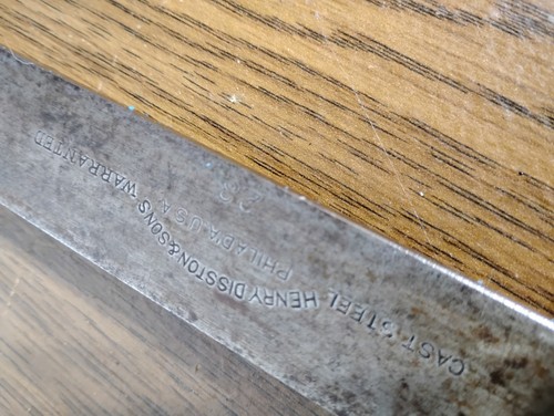 VINTAGE CAST - STEEL HENRY DISSTON & SONS PHILAD'A USA No. 23 BUTCHER SAW - Picture 9 of 10