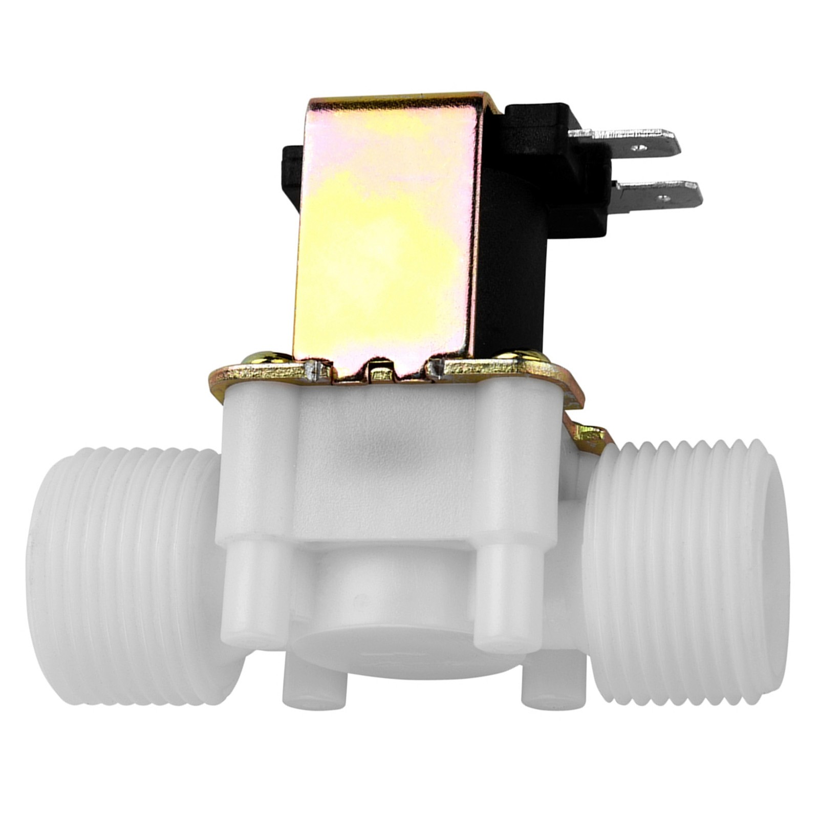 New DC 12V DN20 G3/4 Plastic Electromagnetic Valve Normally Closed Water Inlet