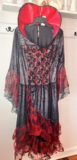 Vampiress Size Youth 18-20 Red Black Halloween Cosplay Theater