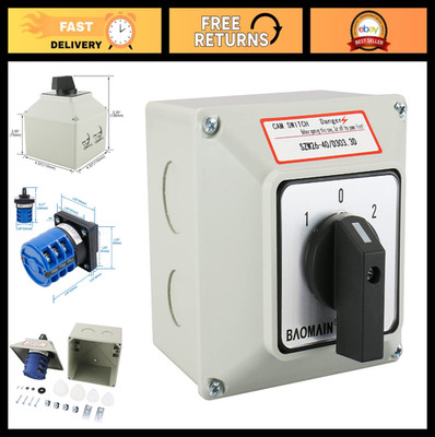 40A 3-Phase Rotary Changeover Switch | 3-Position Cam Switch for Motor & Generat