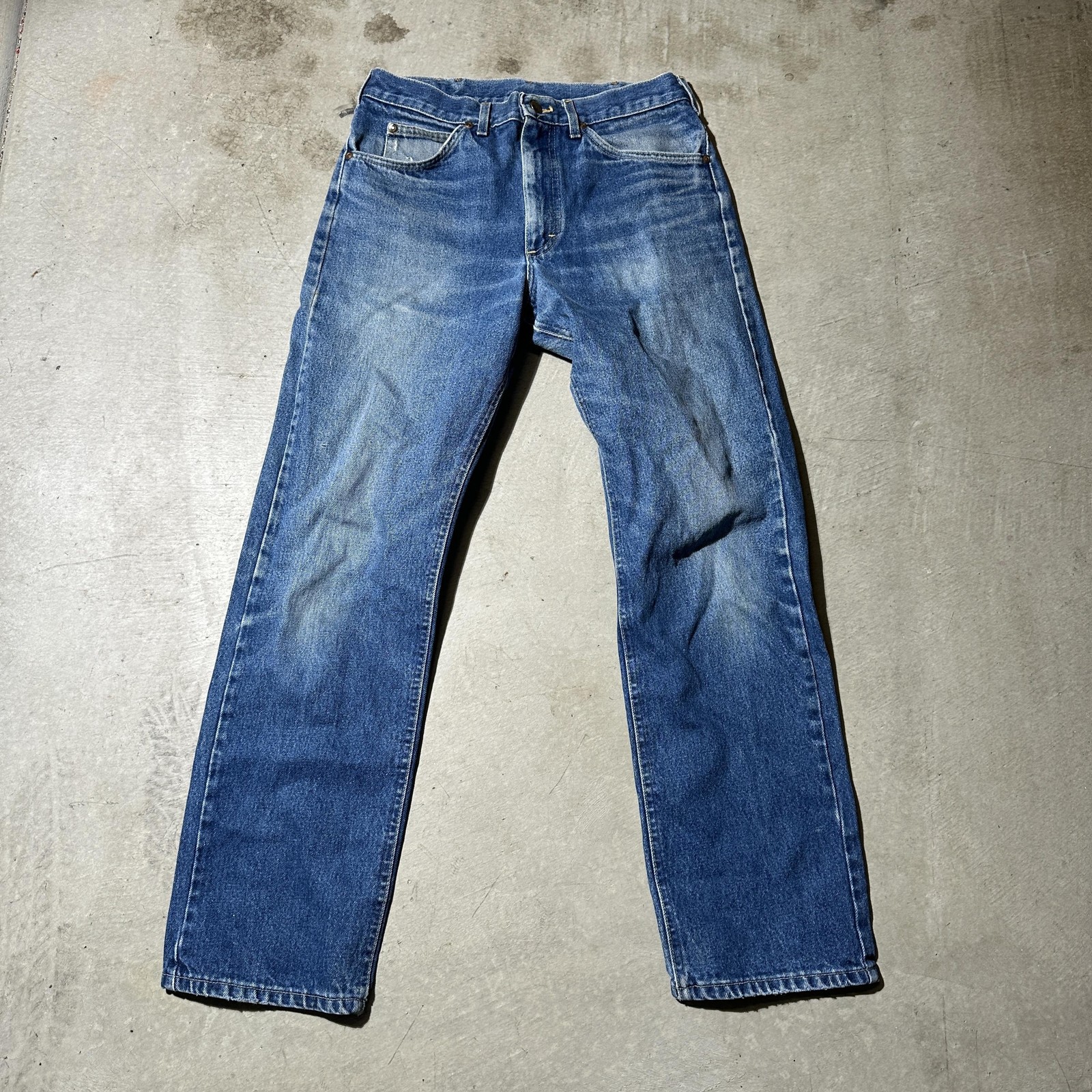 Mens 32x31 Blue Medium Wash Denim Straight Leg Usa 90s