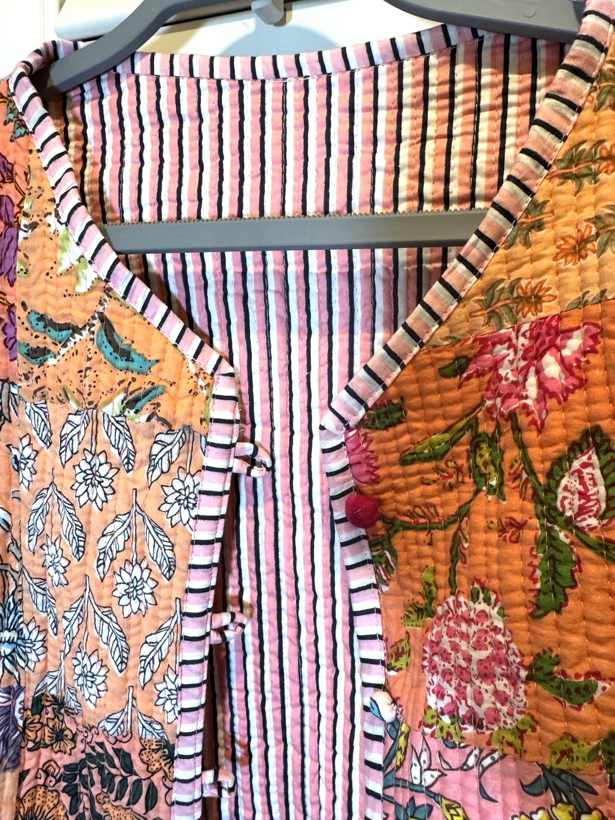 Patchwork Quilted Cotton Jacket Handmade Women Si… - image 4