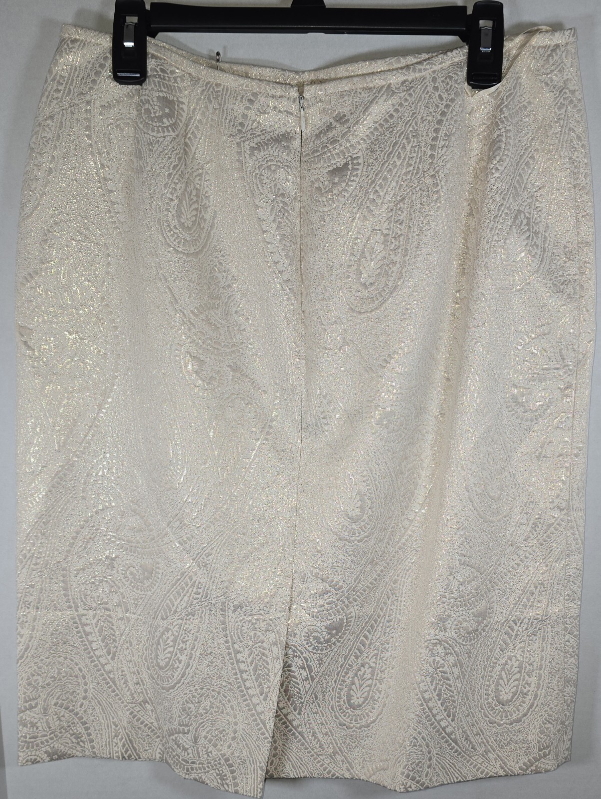 Le Suit 2 Pc Skirt & Jacket 14P Ivory Gold Thread Formal Wedding Career Cocktail