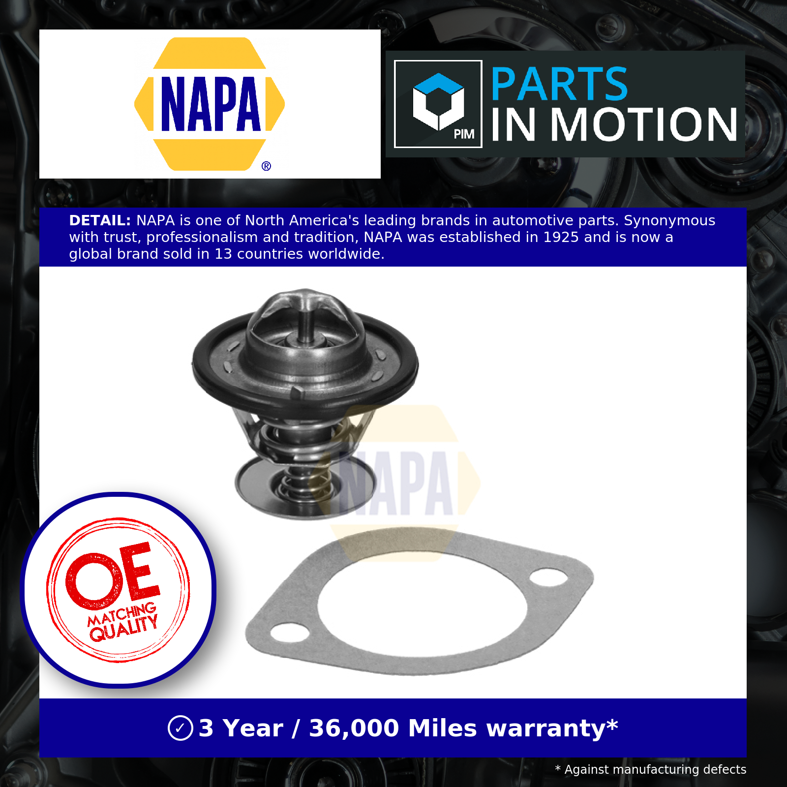 Coolant Thermostat fits FORD TRANSIT CONNECT TDCi 1.8D 02 to 13 NAPA 1086282 New