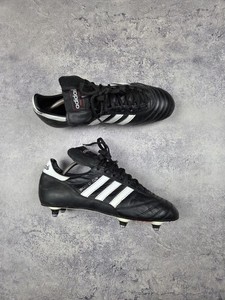 Vintage Adidas World Cup SG 2010 Football Boots Leather Black Soccer Size US 8.5