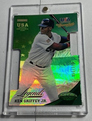 2013 Panini Certified KEN GRIFFEY JR /199 GREEN REFRACTOR USA DIE CUT MIRROR SSP