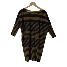 Auth PLEATS PLEASE - Dark yellow Black Women's Dress