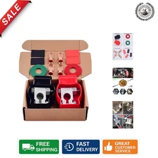 Top Post Battery Terminal Connectors with Anti-Corrosion Washers - 4 Pcs Set