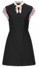 Gucci Black Dress Bow With Tulle Sleeve Detail Sz 38 /Sz 2 US