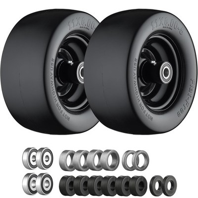 11x6.00-5 Flat Free Tire, Zero Turn Mower Front Tires with 3/4'' or 5/8'' and 1...