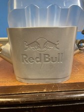Red Bull V6 Engine Block Metal Ice Bucket Drinks Cooler Rare(inc plastic insert)
