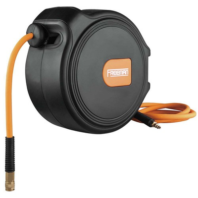 #ad 65 Ft. Compact Retractable Air Hose Reel with 1 4 In. Hybrid Air Hose Wall Mount $136.05