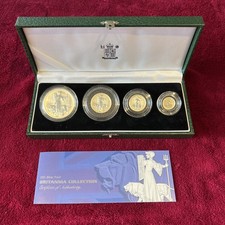 2001 UK Royal Mint Silver Proof Britannia Collection 4 Coin Set + Box & COA