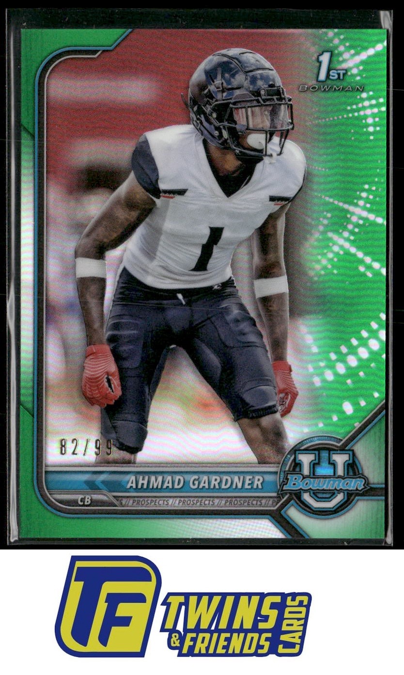 2021-22 Bowman University #38 Ahmad Gardner Chrome Green #/99