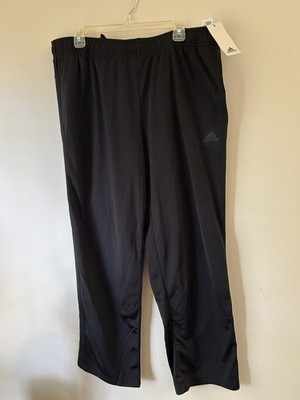 NEW Adidas Men Black Warm-Up Open Hem 3-Stripes Tricot Track Pants Size 2XL