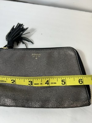 Pochette Portafoglio Fossil Karli Flap Grigio Minerale - Pelle Donna