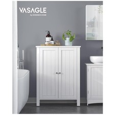 Sleek Freestanding Storage, Cloud White, Adjustable Shelves