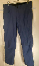 Orvis Men's Tech Pants 32x29 Blue Fleece Lined Stretch Water Repellent Hiking