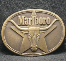 XG25102 VINTAGE 1987 ***MARLBORO*** TOBACCO CIGARETTES ADVERTISEMENT BELT BUCKLE