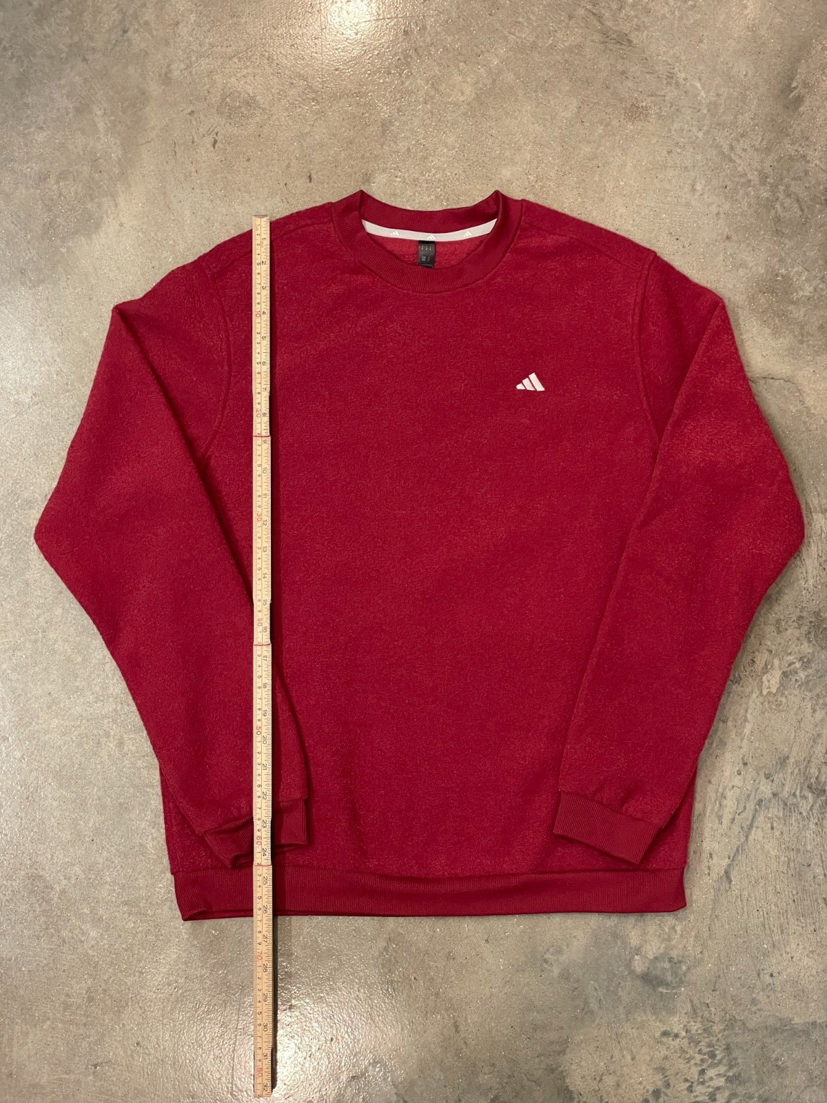 Adidas Crewneck Sweatshirt Mens M Red Embroidered Logo Athletic Pullover Terry thumbnail 4