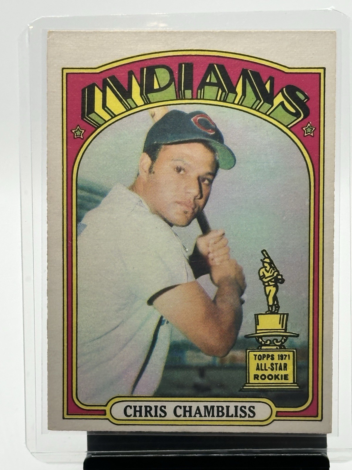 1972 OPC Chris Chambliss Rookie Card #142 – All-Star Rookie Trophy – Clean Copy