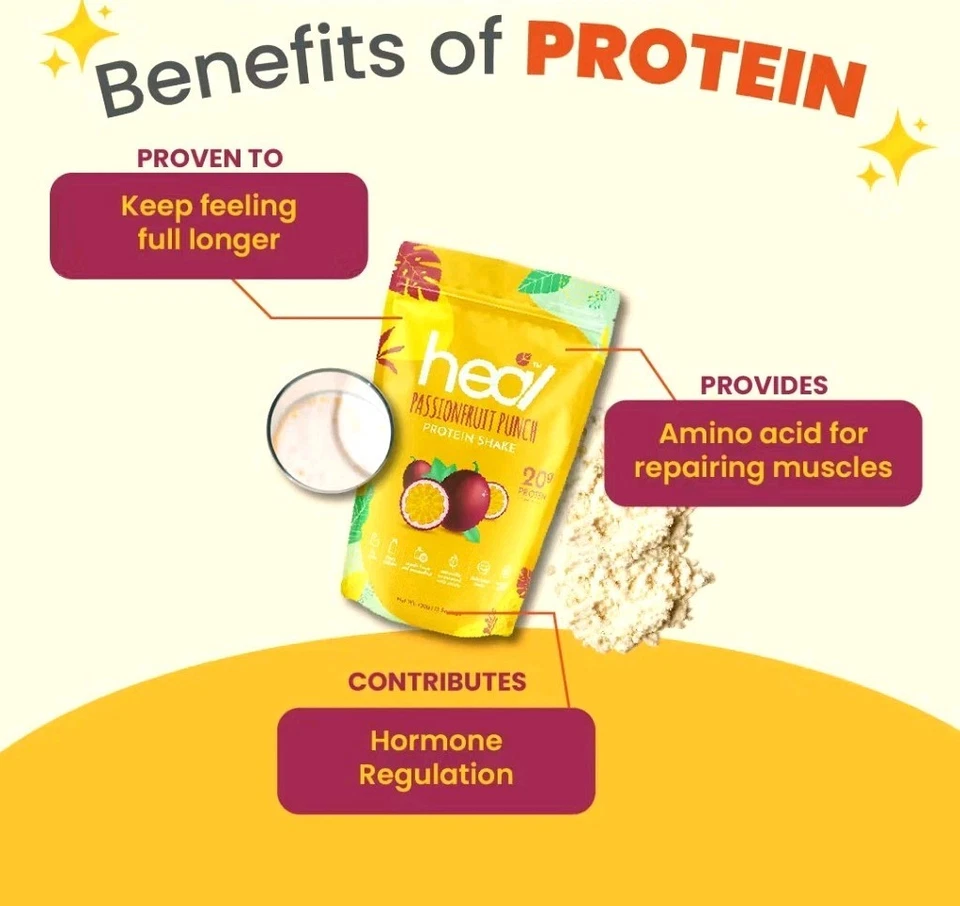 Heal Panssionfruit Punch Protein Powder – 480g (15 Servings) - Image 2 of 4