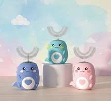 Children U-shaped Electric Toothbrush 360 Degrees Smart Cartoon Kids Silicone