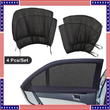4pcs Car Front Rear Side Window Screen Sun Mesh Shade Cover Sunshade Visor Us