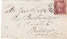GB QV Penny Red envelope Corner Letters – Sittingbourne to London 1864