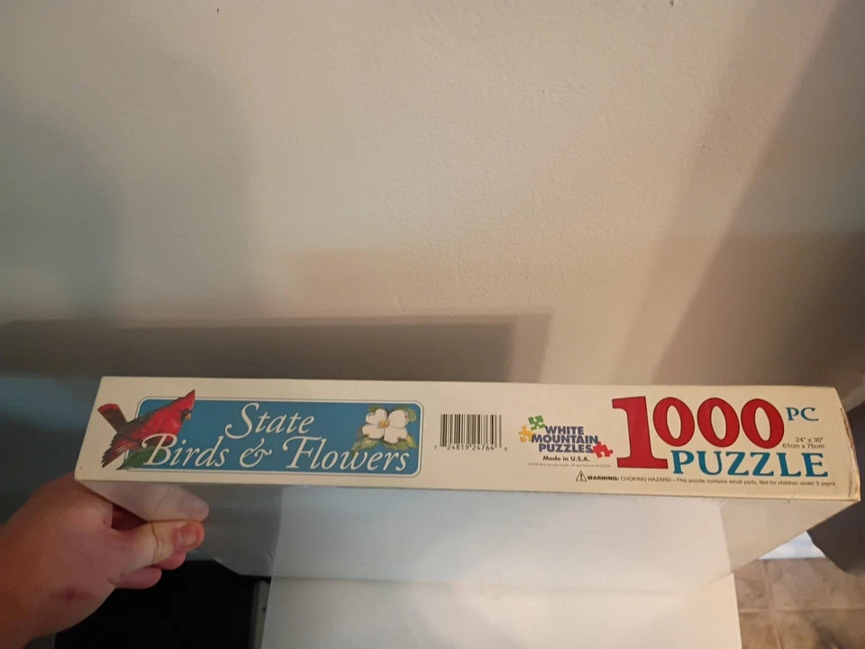 STATE BIRDS FLOWERS PUZZLE 1000 PC WHITE MOUNTAIN 1998 ITEM 123777   New Sealed - Image 3 of 4