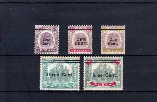 MALAYA PERAK  1900  SG 81 / 87    5  STAMPS  MOSTLY MLH*