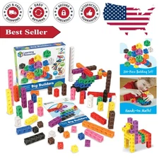 200-Piece MathLink Cubes Big Builders Set - Enhance STEM Learning for Kids
