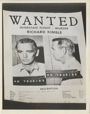 The Fugitive David Janssen Original 8x10 Photo Richard Kimble Wanted Poster 