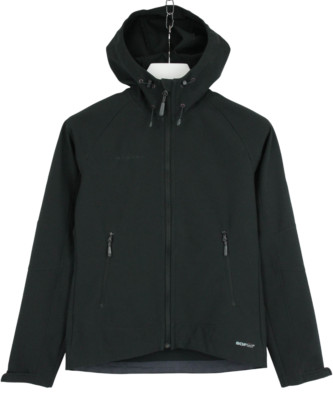 Mammut Swiss Technology SofTech Jacke Herren Klein Schwarz Reißverschluss Kapuze