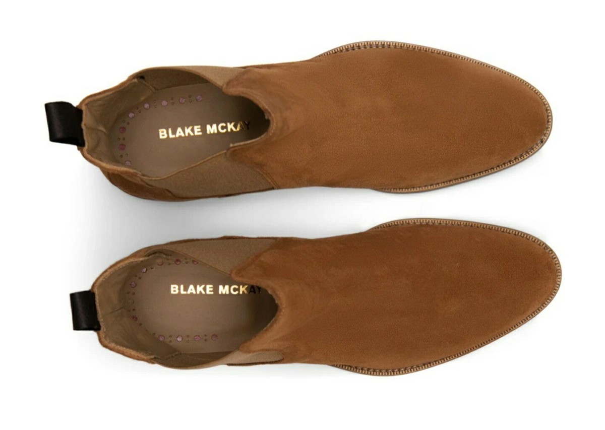 Blake Mckay Italian Suede Whiskey Brown Chelsea Boots Mens 