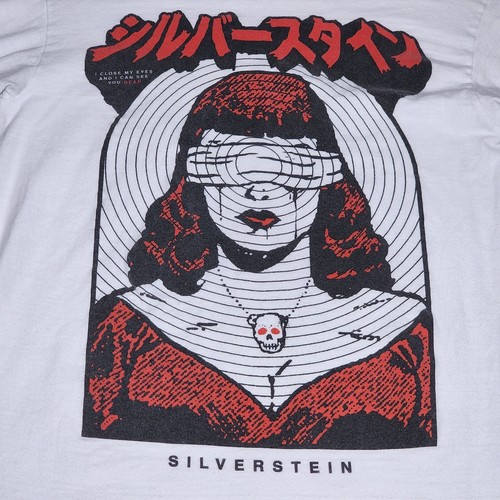 Size S - Silverstein Band Long Sleeve White & Red T-Shirt November Lyrics - Picture 2 of 9