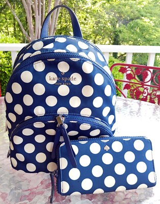 Kate Spade WKR00320 Karissa Blue & White Polka Dot Nylon  display picture 1