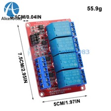 12V 4 Channel Relay Module With Optocoupler High and Low Level Trigger E5