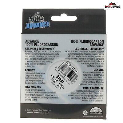 Sufix Advance Fluorocarbon 17lb Clear 200 Yds 679-017c for sale online