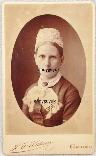 CDV DAME NAMENS MARY ANN NEWMAN GLOUCESTER ANTIKES FOTO VON WATSON MOTORHAUBE HUT