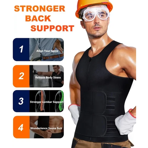 Herren Body Shaper Taillentrainer Sauna Schweiß Tank Bauch Fettverbrennung Shapewear - Bild 9 von 23