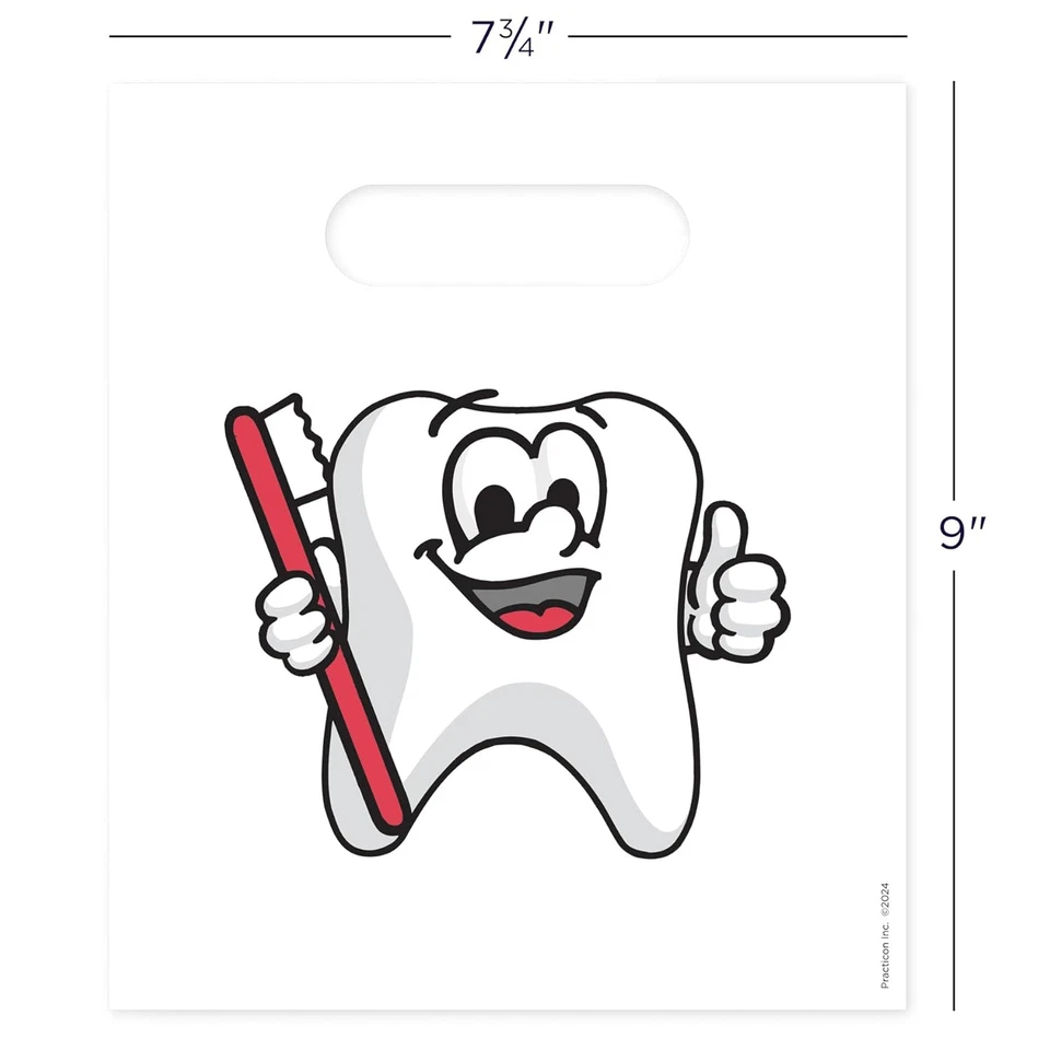 Tootie Diente 7-3/4" X 9" Bolsa de Regalo Dental, Higiene Dental Cuidado del Paciente Goodie Foto 4 de 4