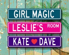 Personalized Name Custom Metal Street Sign New & Vintage Print 22 Color ACW01